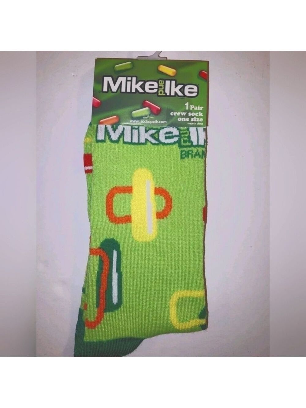 4/$25 New Mike and Ike Candy Novelty Crew Socks Unisex Gender Neutral